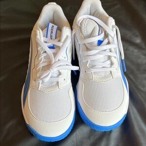 Puma Kids White and Blue Sneakers